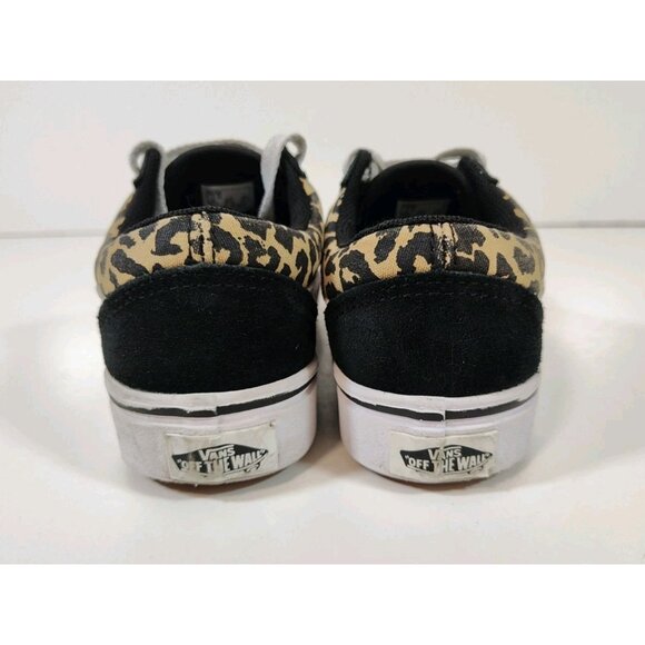 Vans Comfycush Old Skool Black Suede Cheetah Print Girls 1 Kids 721356 - Picture 6 of 11